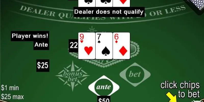 Tổ hợp bài hợp lệ khi chơi Three Card Rummy